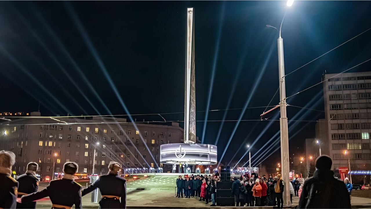 LED экран для стелы «Город трудовой доблести» в Новосибирске