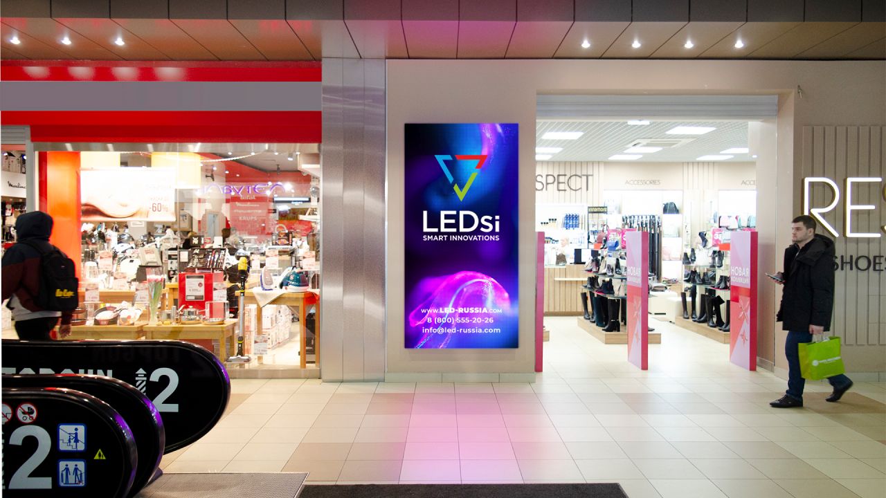 LED экран для обувного магазина «Respect» в ТРЦ «Авиапарк»